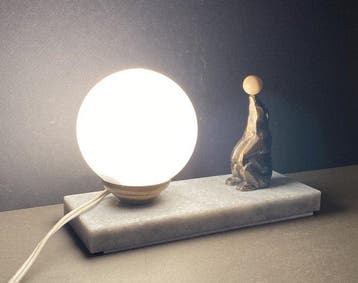 Lamp - art déco lamp bol globe beer beer sculptuur polair -