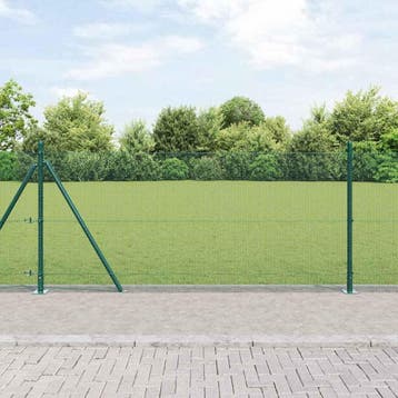 vidaXL gelast draadhek met betonnen voetstuk 50 x 0,8 m, Verzenden, Nieuw, IJzer