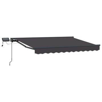 vidaXL Handmatig knikarmscherm met solar LED 2,5 x 2 m, Verzenden, Nieuw