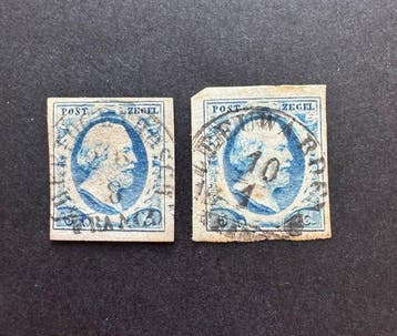 Nederland - Koning Willem III met volledige halfrondstempels, Gestempeld