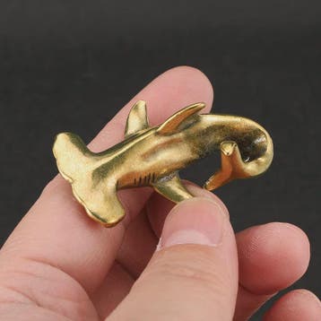 Vintage Messing Hamerhaai Figuur - Decoratief Miniatuur Zeed, Verzenden, Nieuw