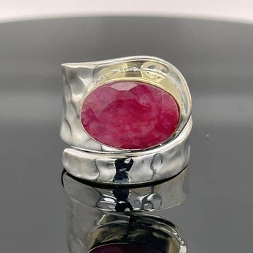 Zilver - Ring - Ruby