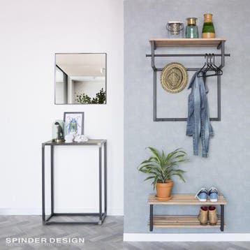 Spinder Design Rizzoli/Marco schoenenrek - zwart/eikenhout, Verzenden, Nieuw