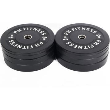 PHF Halterschijven 50 mm Bumper Plates Voordeelsets, Sport en Fitness, Fitnessmaterialen, Verzenden, Nieuw, Benen, Halterschijven