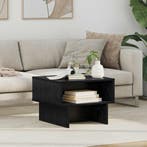 vidaXL Salontafel Zwart Eiken 48 x 46 x 35 cm Bewerkt hout, Minder dan 50 cm, Verzenden, Nieuw, Minder dan 50 cm