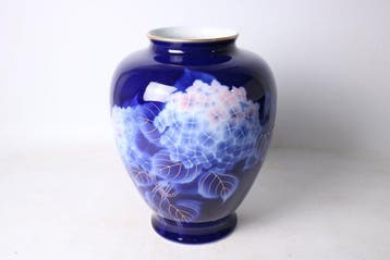 Vaas - Porselein - Japan - Hortensia Cobalt Blue