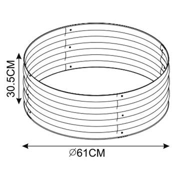 Plantenbak Andrano ronde bloembak Ø61x30,5 cm zilverkleurig, Verzenden