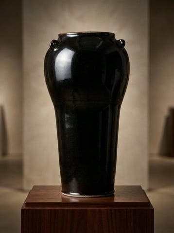 Studio Pottery - Vaas - Balustervaas met drie lusgrepen -