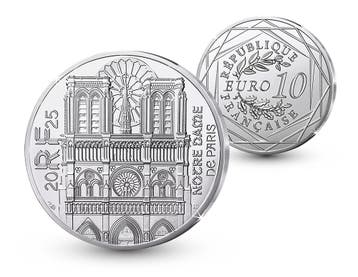 Officiële zilveren 10 euro Notre Dame 2025 in coincard, Verzenden