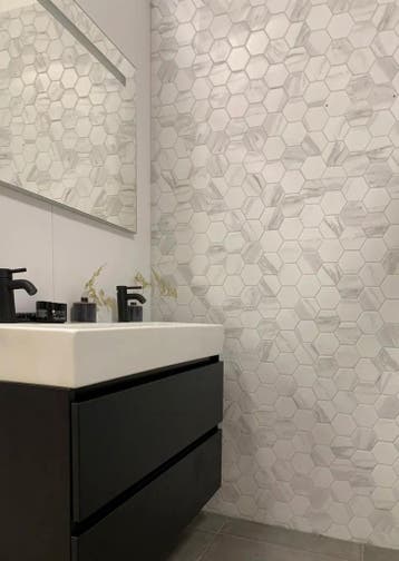 Wand Mozaïek Tegels Factory Hexagon Keramiek Carrara Wit..., Nieuw, Ophalen of Verzenden, 20 tot 40 cm, 10 m² of meer