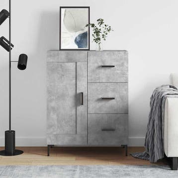 vidaXL Dressoir 69,5x34x90 cm bewerkt hout betongrijs, Huis en Inrichting, Verzenden, Nieuw, Overige houtsoorten, Minder dan 50 cm
