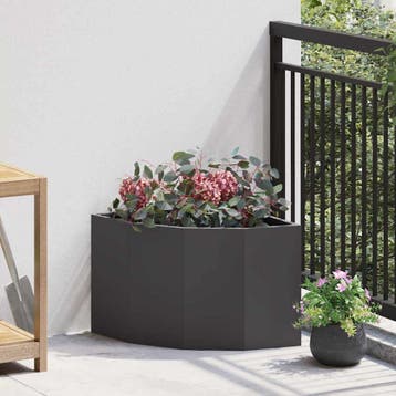 vidaXL Hoek Plantbak Zwart 45 x 45 x 35 cm Staal, Verzenden, Minder dan 60 cm, Nieuw, Metaal