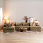 50% Korting: U-bank Kyle 6-zits chenille olijf groen, Ophalen, Zo goed als nieuw, Stof