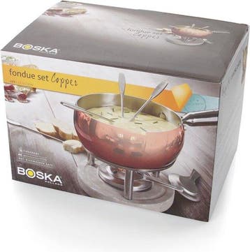 2dekans | Boska Fondueset Koper - Kaas fondue - voor 1300, Witgoed en Apparatuur, Ophalen of Verzenden, Zo goed als nieuw