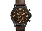 Fossil Nate JR1487 - Herenhorloge 50 mm - Lederen band -, Verzenden, Nieuw