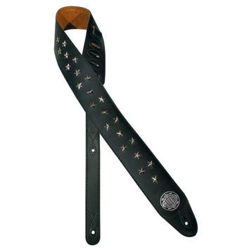 Gaucho GST-280-BK gitaarriem, zwart, met chromen sterren, Muziek en Instrumenten, Instrumenten | Toebehoren, Ophalen of Verzenden