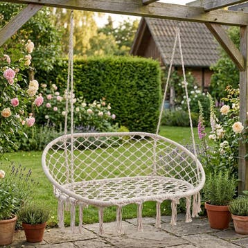 Hangstoel Kailua voor 2 personen 135x129 cm cremewit casa.pr, Verzenden, Nieuw