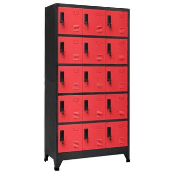 vidaXL Lockerkast 90x40x180 cm staal antracietkleurig en, Verzenden, Nieuw