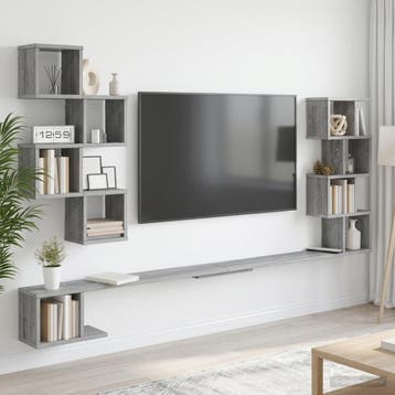 vidaXL Vaste TV Plank Grijs Sonoma 200 x 15 x 94 cm Bewerkt, Verzenden, Nieuw