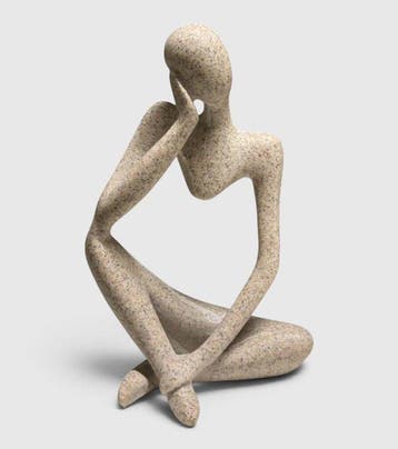Beeld, Zittend figuur - 22 cm - Hars