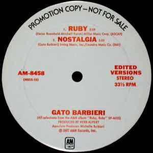 12 inch gebruikt - Gato Barbieri - Ruby, Verzenden, Zo goed als nieuw, 12 inch, Jazz en Blues
