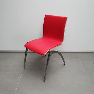 Artifort Zeno houten stoel - rode skai (alleen per set), Ophalen of Verzenden, Nieuw