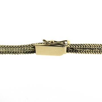 Gouden visgraat schakelcollier (Ketting), Ophalen of Verzenden, Gebruikt, Goud, Goud