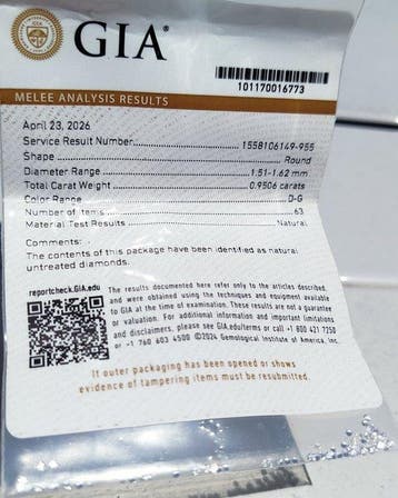 63 pcs Diamant (Natuurlijk) - 0.95 ct - Rond - D, Sieraden, Tassen en Uiterlijk, Nieuw