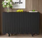 Zwart Druppelvormig Dressoir – MDF met Houtsnijwerk, 120 cm, Verzenden, Nieuw
