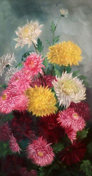 Aurelio Tolosa Alsina (1861-1938) - Bouquet de crisantemos