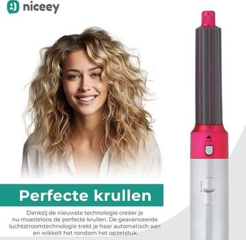 2dekans | Niceey Fohnborstel - Krultang 5-in-1 Set -, Ophalen of Verzenden, Zo goed als nieuw