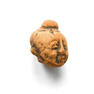 Oud-Siamese Beschilderde terracotta Goddelijke Hoofd -