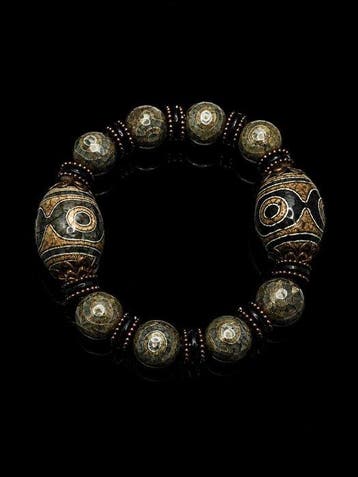 Zeer mooie Tibetaanse Tijgertand-armband - Ultieme