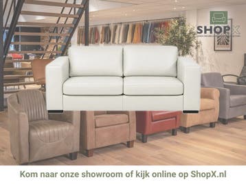 Leren bank Flow - 2,5 zits - Toledo Bianco (gebroken wit) -, Nieuw, Ophalen of Verzenden, Rechte bank, Modern
