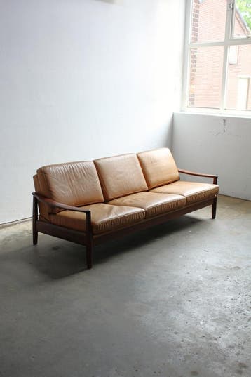 GERESERVEERD Mid century 3-zits-bank slaapbank, Huis en Inrichting, Banken | Bankstellen, Nieuw