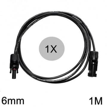 6mm MC4 verlengkabel zwart 1-20 Meter 1 Meter (Solar Kabels), Verzenden, Nieuw, Overige typen