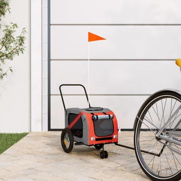 vidaXL Hondenfietstrailer oxford stof en ijzer oranje en, Dieren en Toebehoren, Verzenden, Nieuw
