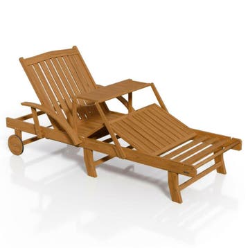 Ligstoel / Ligbed SunScape - Acaciahout - Verstelbare Rugleu, Verzenden, Nieuw