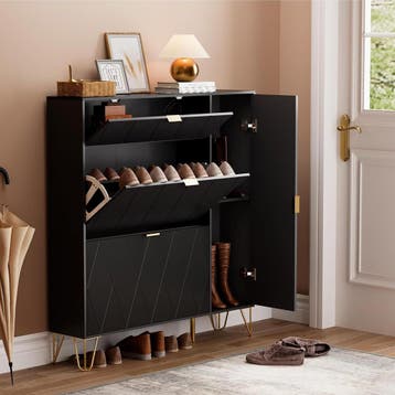 UEV Schoenenkast met 2 kleppen en 2 deuren, 105 x 24 x 120 c, Verzenden, Zo goed als nieuw