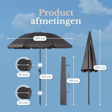 2dekans | O’DADDY® Parasol Set – Kantelbaar & Verstelbaar –, Tuin en Terras, Ophalen of Verzenden, Zo goed als nieuw
