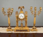 Klok en garnituur set (3) - Maison Fourgeaud - Antiek -
