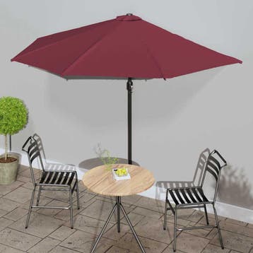 vidaXL Balkonparasol half aluminium paal 300x155x223 cm, Verzenden, Nieuw, 3 tot 4 meter