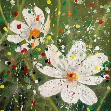 Dario Moschetta - White Sun – Original Acrylic Painting on