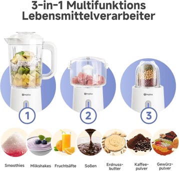 Smoothie Maker 3-in-1 | 1,25L | Tweedekansje | OP=OP, Witgoed en Apparatuur, Blenders, Ophalen of Verzenden, Zo goed als nieuw