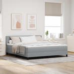 vidaXL Boxspringbed met hoofdeinde Lichtgrijs 180 x 200 cm, Huis en Inrichting, Slaapkamer | Bedden, Verzenden, Nieuw, Stof