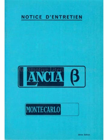 1976 LANCIA BETA MONTE-CARLO INSTRUCTIEBOEKJES FRANS