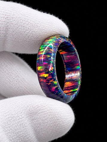 Geen reserveringsprijs - Zwarte Welo-opaal ring van