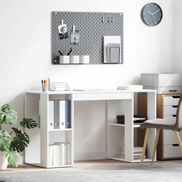vidaXL Bureau Wit Bewerkt hout 130 x 50.5 x 75 cm, Verzenden, Nieuw