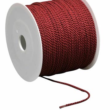 Labelkoord / Folderkoord Gedraaid Textiel - Bordeauxrood...