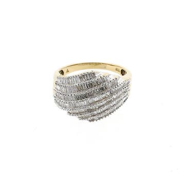 Gouden ring met diamant; 1,30 ct.; 14 karaat; ringmaat 18, 18 tot 19, Gebruikt, Ophalen of Verzenden, Met edelsteen